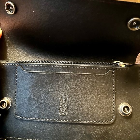 Black Leather LEVI chain wallet w/o chain - Picture 3 of 7